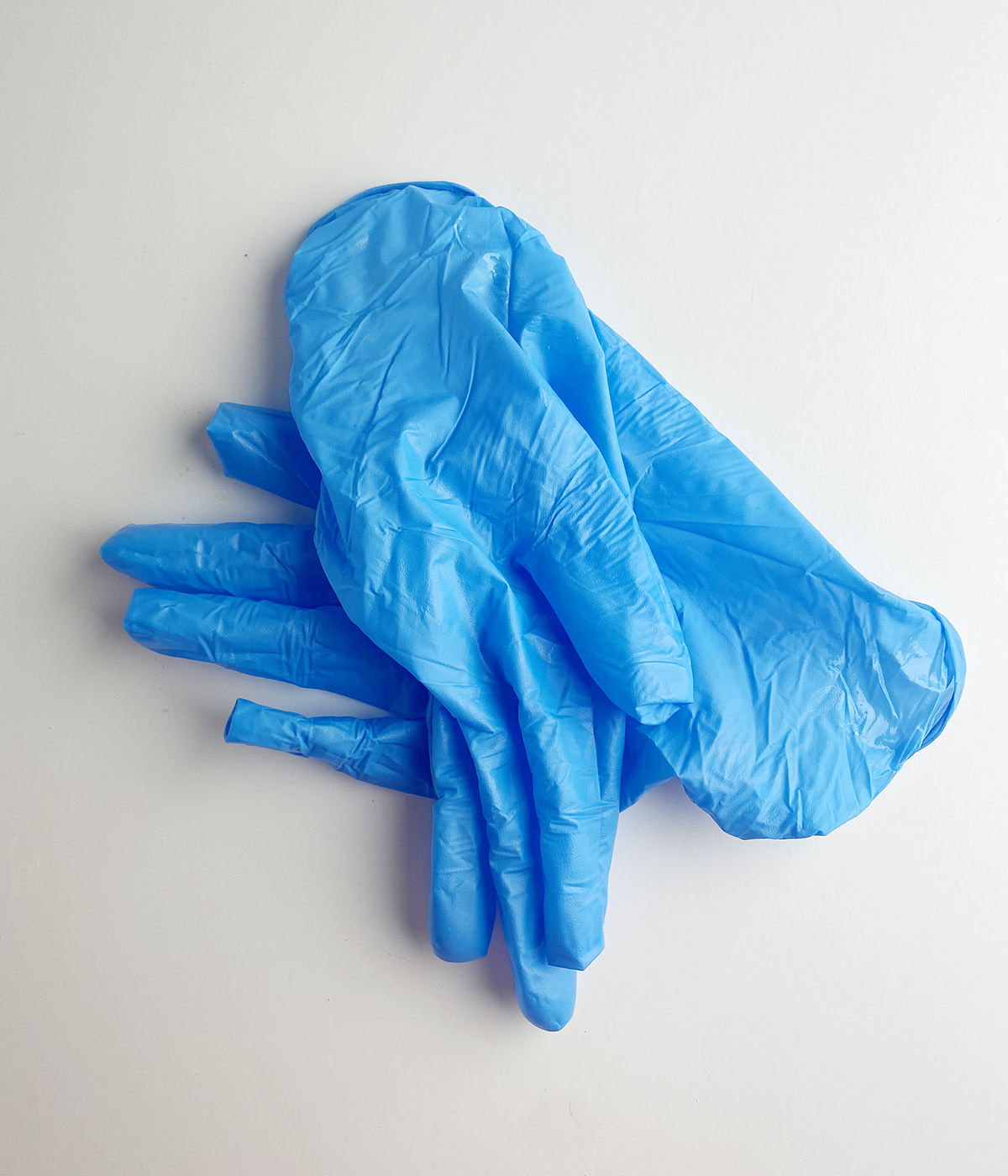 Discarded surgical gloves.