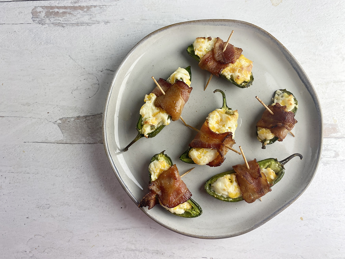 Jalapeno Poppers on a plate.