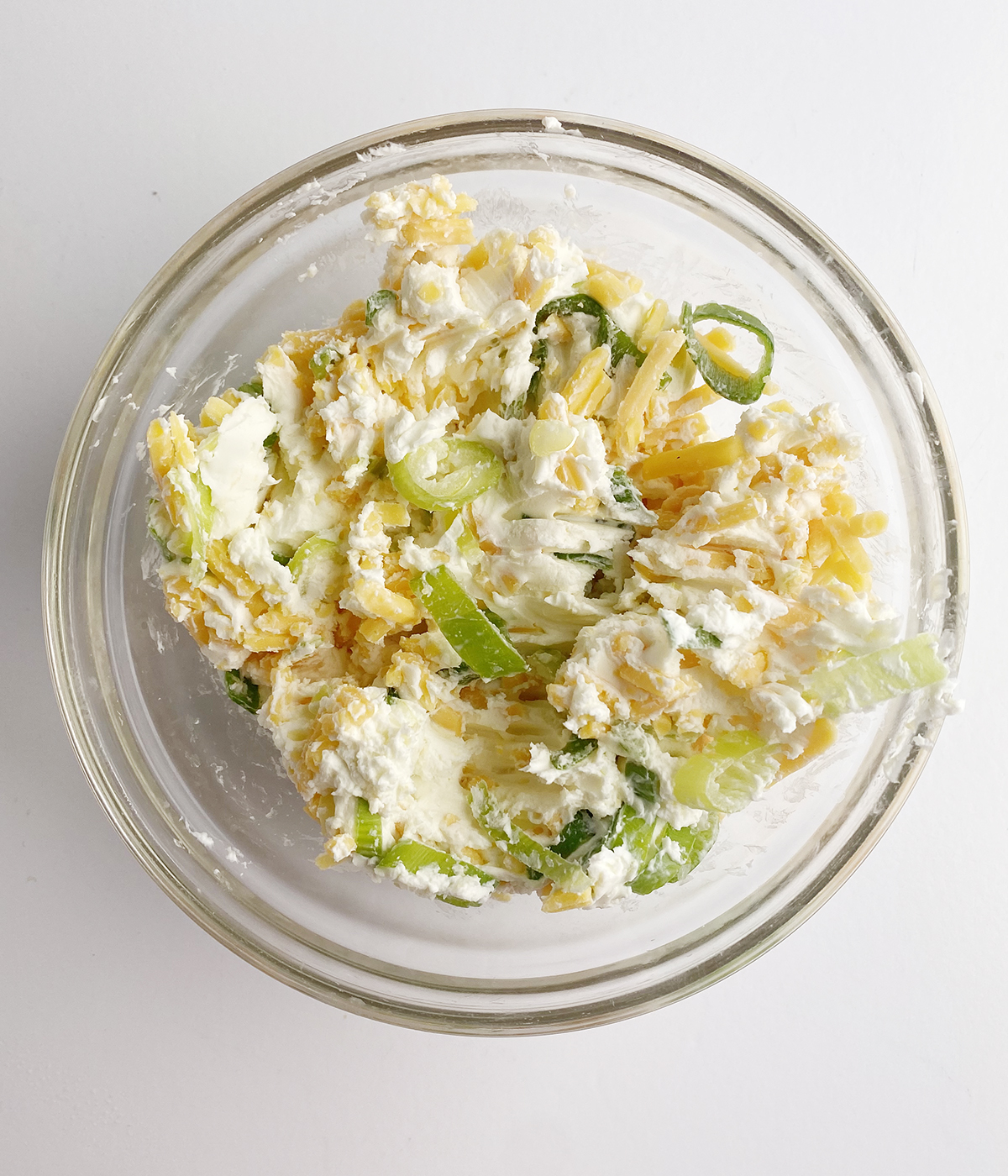 Jalapeno poppers cheese mixture in a bowl.