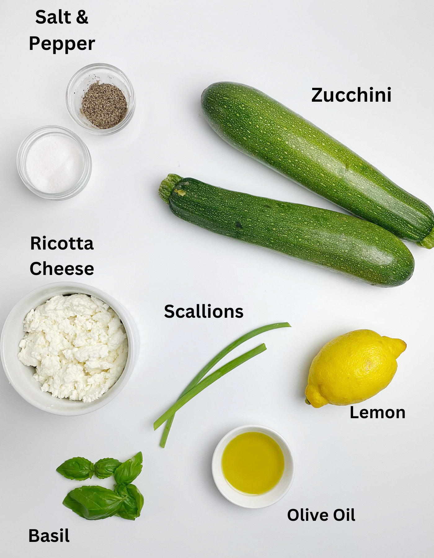 Ingredients for zucchini carpaccio.