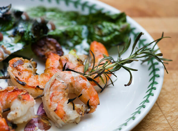 Back To Organic – Rosemary Skewered Shrimp with Fresh Lime Wedges