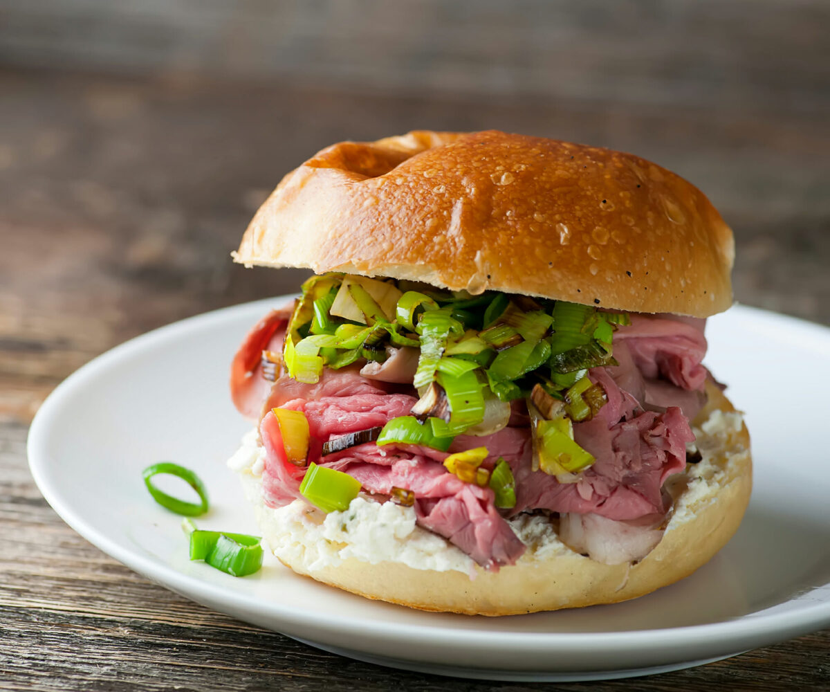 Best roast beef sandwich on a plate.