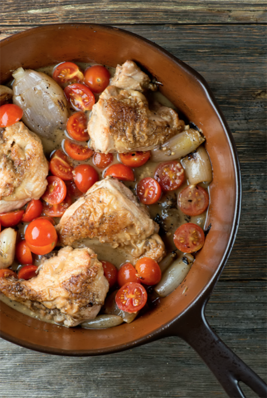 Chicken with Shallots and Cherry Tomatoes - Framed Cooks