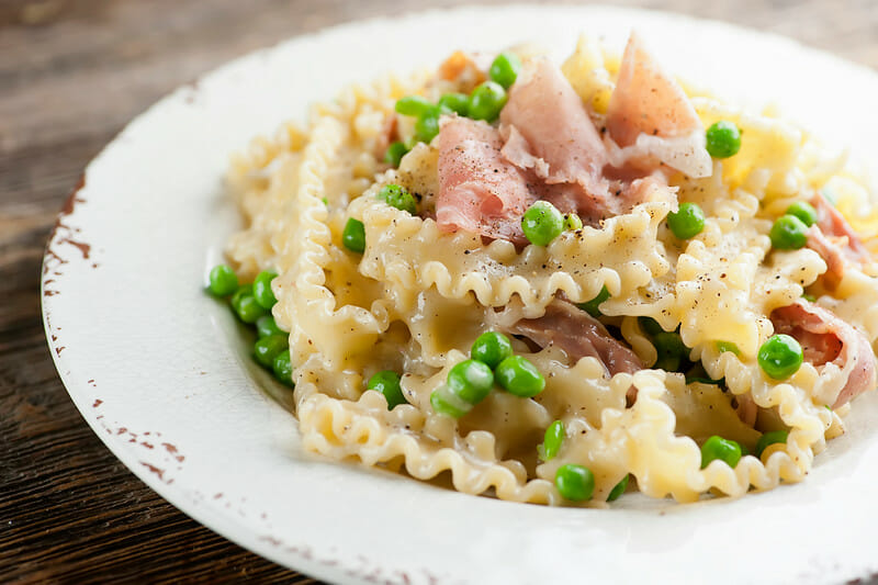 Pasta with Peas and Prosciutto Framed Cooks