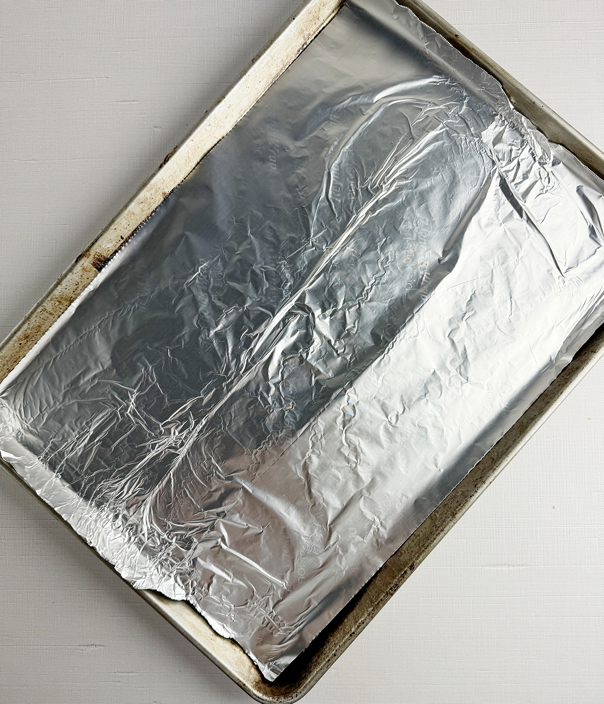 Foil lined baking pan.