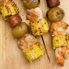 Low Country Boil Kebabs - Framed Cooks