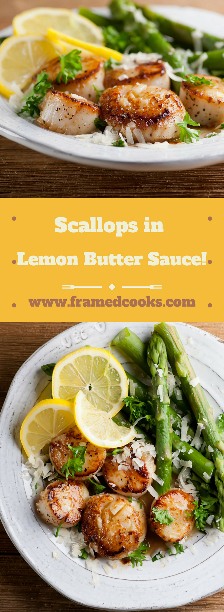 Scallops in Lemon Butter Sauce - Framed Cooks