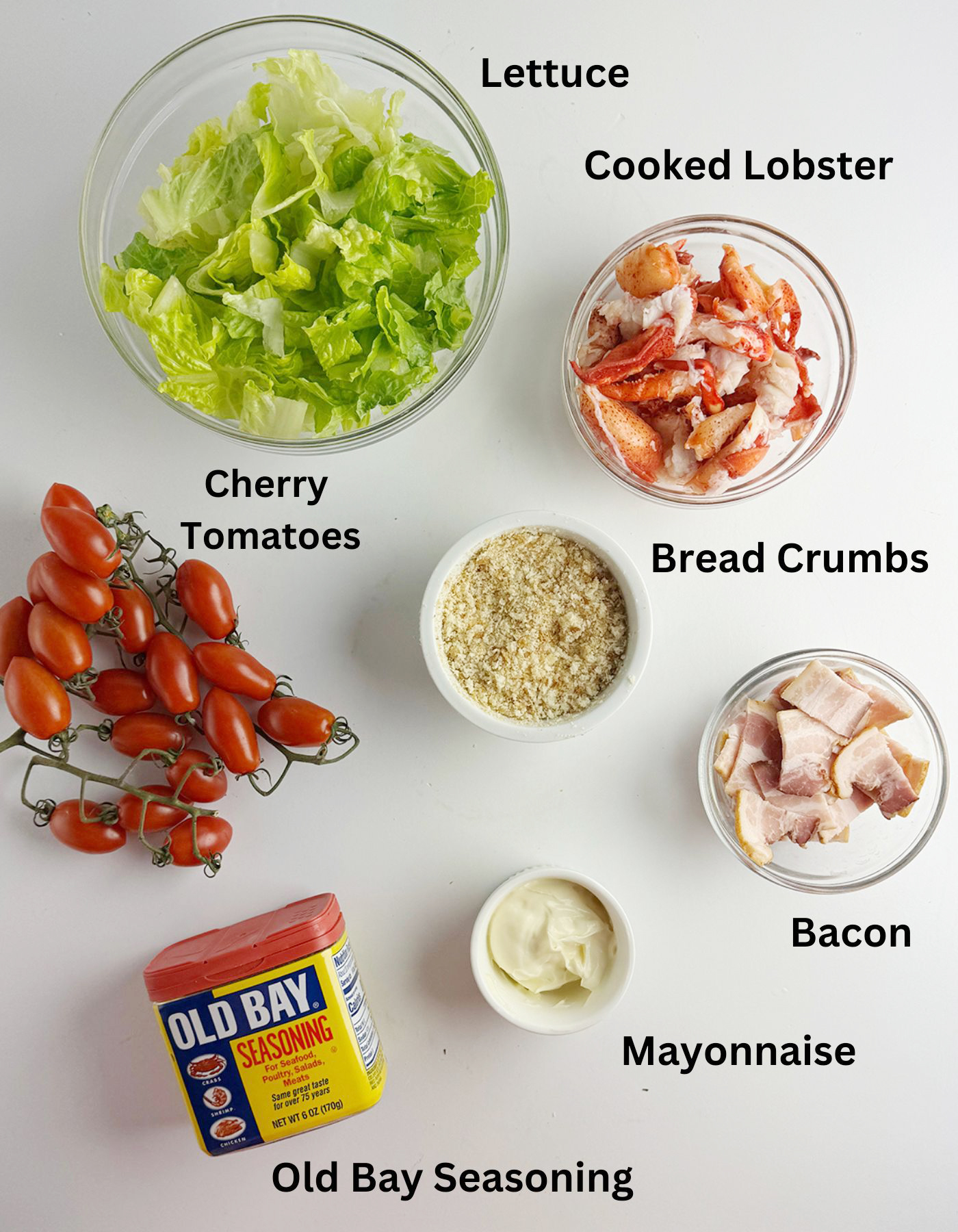 Ingredients for Lobster BLT Salad.