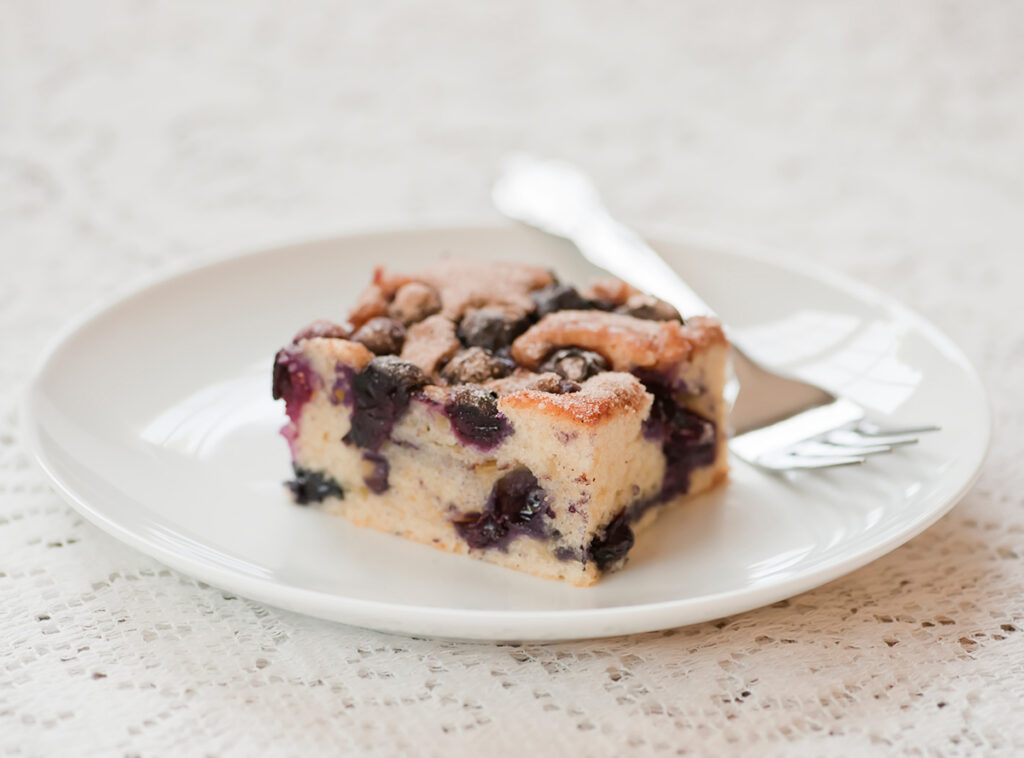 Blueberry boy bait on a plate.