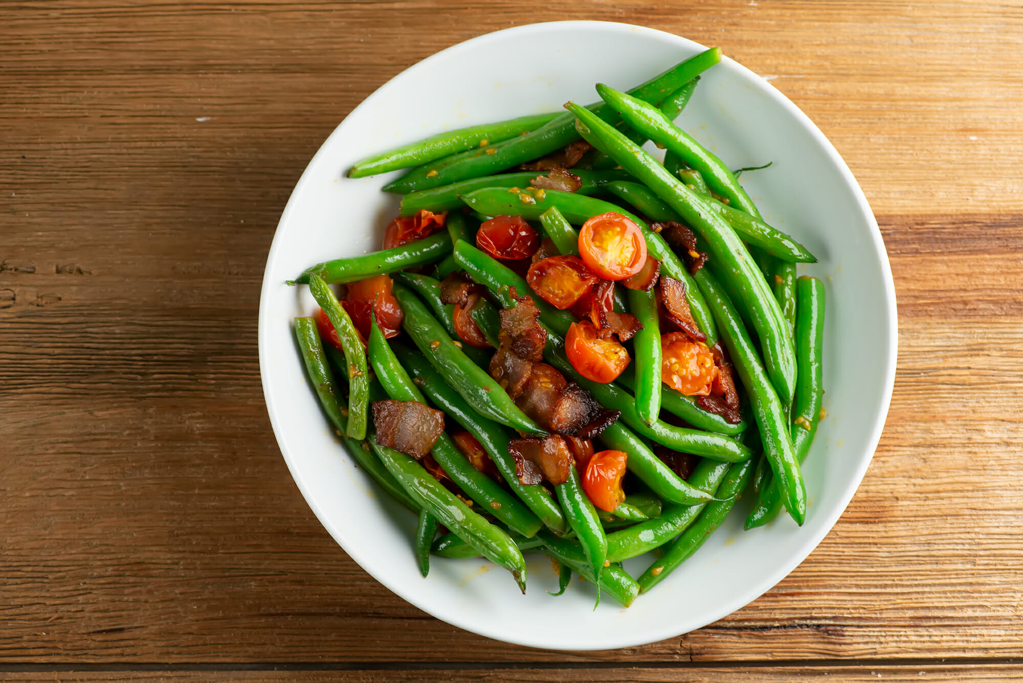 Tomato Bacon Green Beans - Framed Cooks