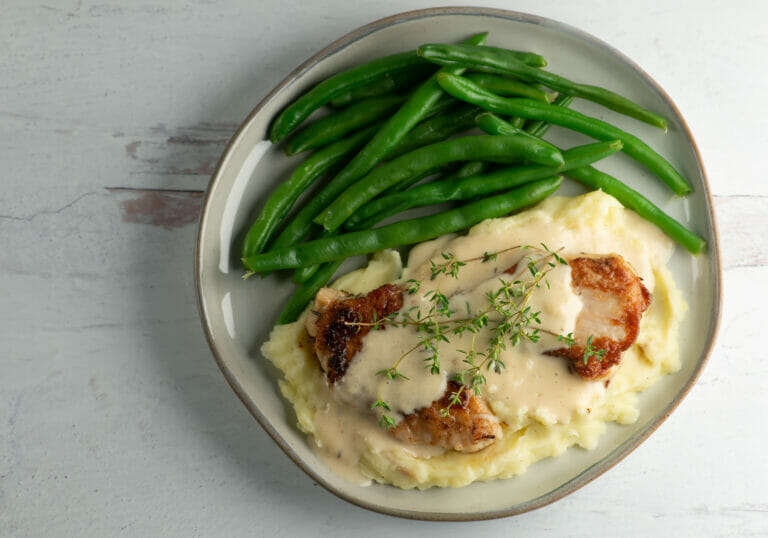 Pork Tenderloin with Milk Gravy - Framed Cooks