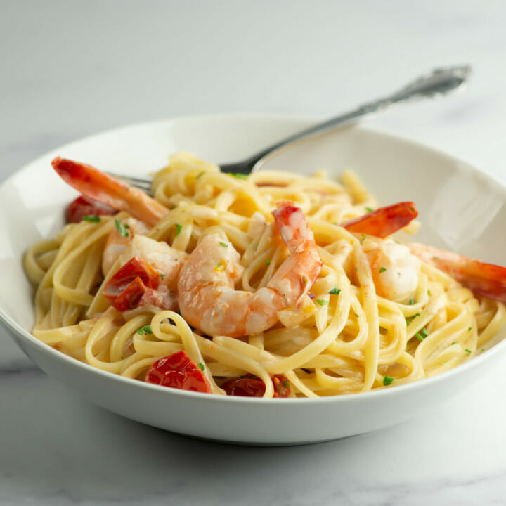 Champagne Shrimp Pasta - Framed Cooks