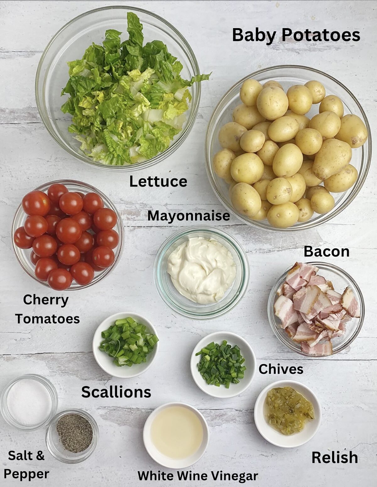 BLT potato salad ingredients.