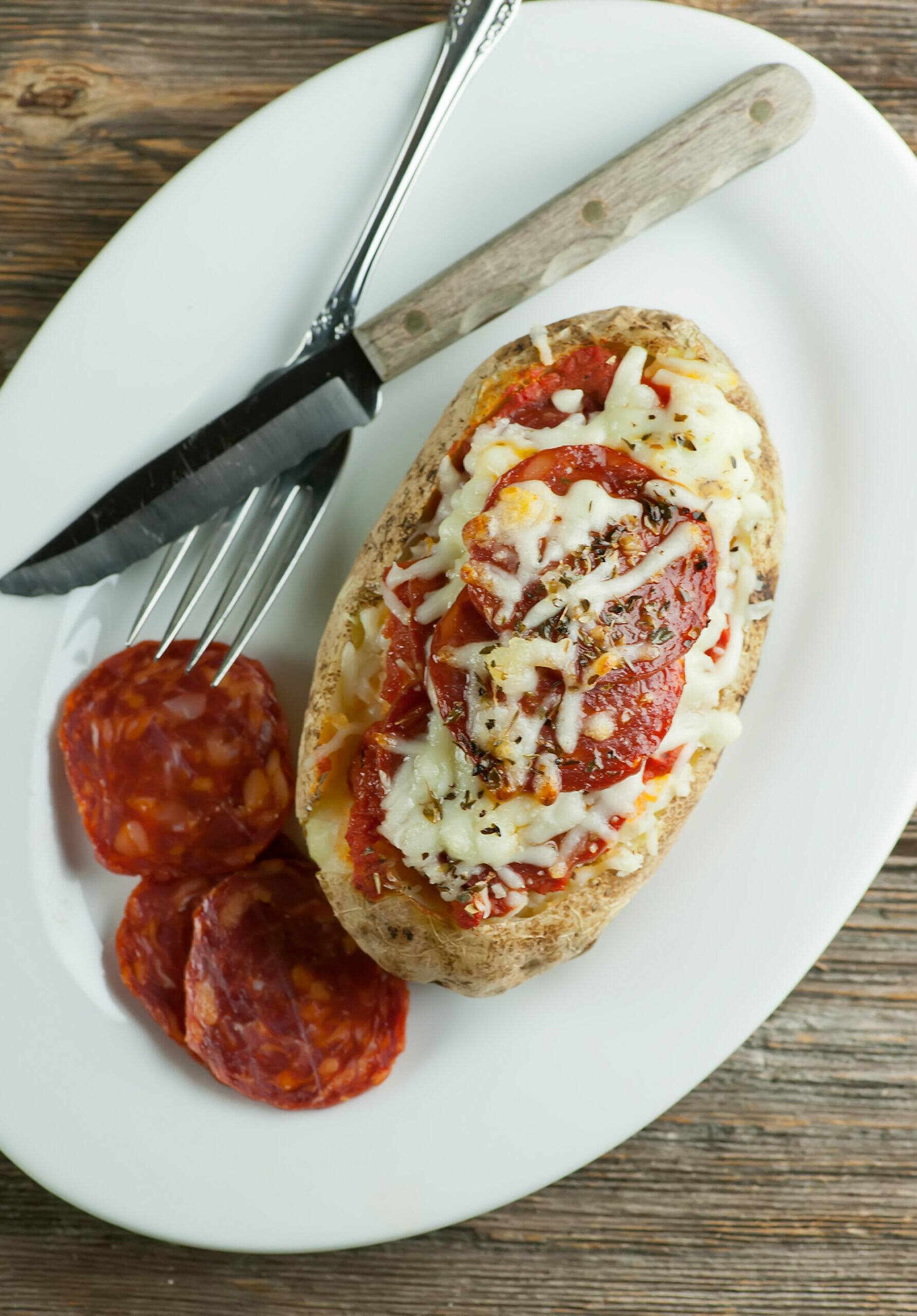 Pizza Baked Potatoes - Framed Cooks